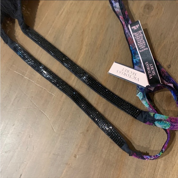 NWT Victoria’s Secret Shine Strap Thong Panty Floral Large - Picture 5 of 7